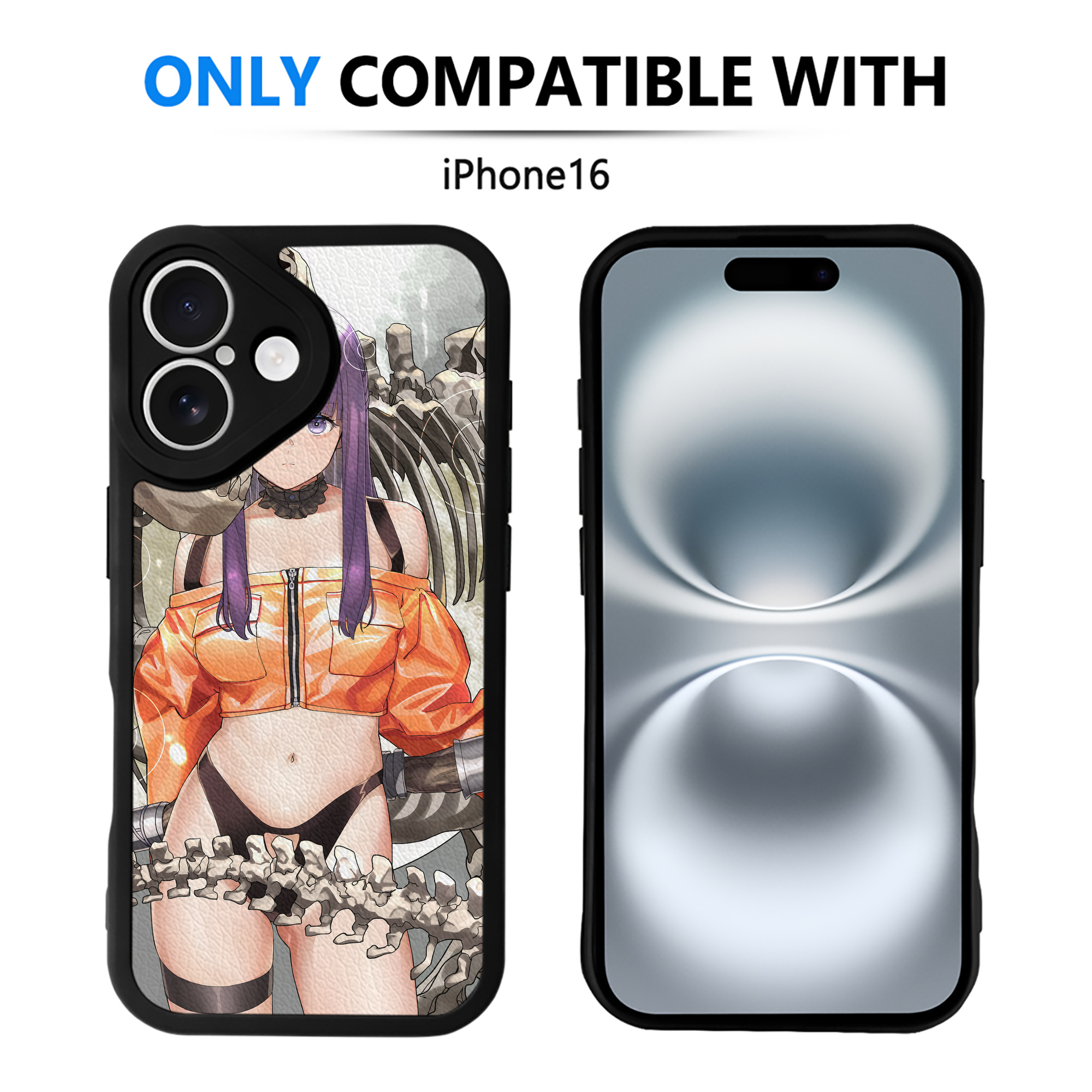 （画像用） 葬送のフリーレン Frieren 【iPhone 16シリーズ対応】シリコンスマホケース（レザー調） 材質：シリコン